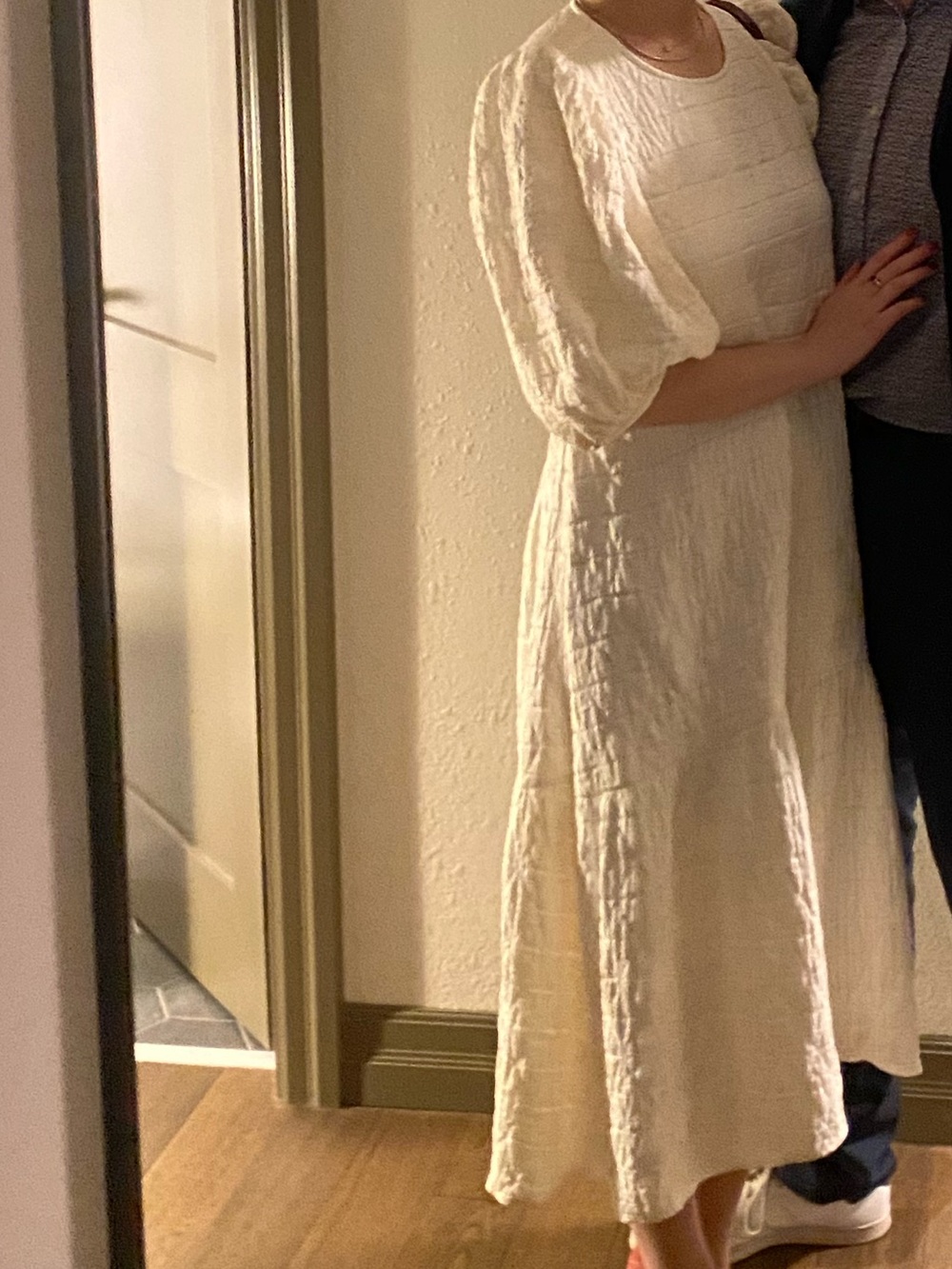 Quilted Balloon Sleeve Dress
